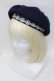画像1: Moi-meme-Moitie / 燭台レースベレー帽  紺 S-25-11-23-1003-MO-AC-HR-ZS (1)