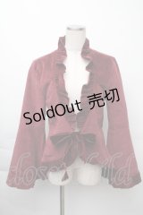 Moi-meme-Moitie / 別珍袖フレアージャケット 9号 ワイン S-25-11-23-1025-MO-JA-AS-ZS
