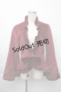 Moi-meme-Moitie / 別珍袖フレアージャケット 9号 ワイン S-25-11-23-1025-MO-JA-AS-ZS