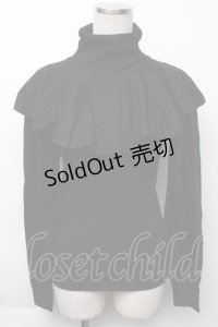 Moi-meme-Moitie / 修道女ケープカラーニット  黒 S-25-11-23-1027-MO-TO-HR-ZS