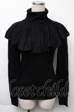 画像1: Moi-meme-Moitie / 修道女ケープカラーニット  黒 S-25-11-23-1027-MO-TO-HR-ZS