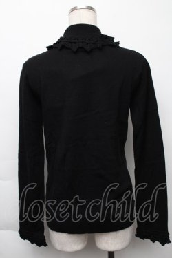 画像2: Moi-meme-Moitie / レース鍵編みハイネックニット  黒 S-25-11-23-1028-MO-TO-HR-ZS