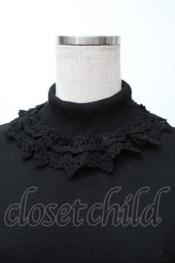 画像3: Moi-meme-Moitie / レース鍵編みハイネックニット  黒 S-25-11-23-1028-MO-TO-HR-ZS