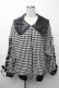画像1: Honey Cinnamon / 千鳥柄レザー襟ジャケット  黒ｘ白 S-25-11-23-1030-LO-JA-HR-ZS (1)