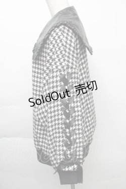 画像3: Honey Cinnamon / 千鳥柄レザー襟ジャケット  黒ｘ白 S-25-11-23-1030-LO-JA-HR-ZS