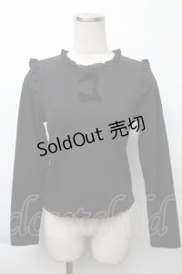 Rojita / ベロアリボントップス  黒 S-25-11-23-1031-LO-TO-AS-ZS