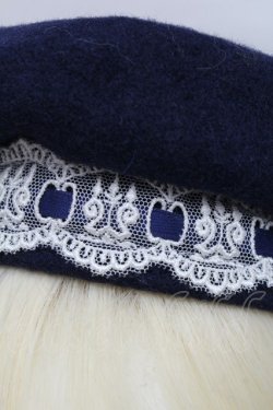 画像3: Moi-meme-Moitie / 燭台レースベレー帽  紺 S-25-11-23-1003-MO-AC-HR-ZS