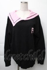 LOLITA / セーラー襟ニットトップス  黒ｘピンク S-25-11-23-1032-LO-TO-HR-ZS