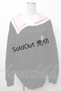 LOLITA / セーラー襟ニットトップス  黒ｘピンク S-25-11-23-1032-LO-TO-HR-ZS