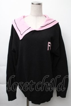 画像1: LOLITA / セーラー襟ニットトップス  黒ｘピンク S-25-11-23-1032-LO-TO-HR-ZS