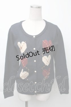 画像1: Fi.n.t / ハートカーディガン  紺 S-25-11-23-1033-CA-TO-AS-ZS
