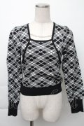evelyn / ニットトップス  黒ｘ白 S-25-11-23-1034-LO-TO-AS-ZS