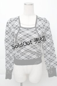 evelyn / ニットトップス  黒ｘ白 S-25-11-23-1034-LO-TO-AS-ZS