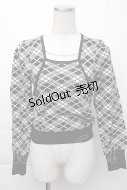 画像1: evelyn / ニットトップス  黒ｘ白 S-25-11-23-1034-LO-TO-AS-ZS