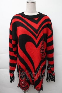 画像1: KILLSTAR / ハートニット  黒ｘ赤 S-25-11-23-1036-PU-TO-AS-ZS