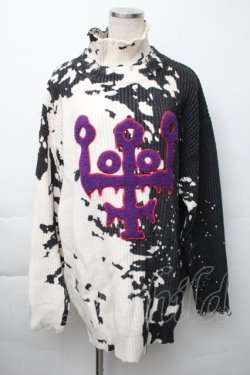 画像1: KILLSTAR / ハイネックニット  黒ｘ白 S-25-11-23-1037-PU-TO-AS-ZS