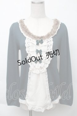 画像1: axes femme / 3つリボンブロッキングプルオーバー  グリーン S-25-11-23-014-AX-TO-HR-ZS