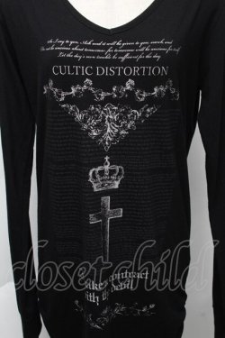 画像3: SEX POT ReVeNGe / 裾シャーリングプリントロングカットソー  黒 S-25-11-23-015-SP-TO-HR-ZS