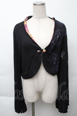 画像1: gouk / プリントカットボレロ  黒 S-25-11-23-017-GO-TO-AS-ZS