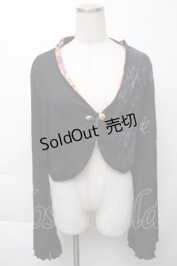 画像1: gouk / プリントカットボレロ  黒 S-25-11-23-017-GO-TO-AS-ZS