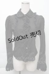 Mary Magdalene / ピンタックフリルブラウス  黒 S-25-11-23-020-CL-BL-HR-ZS