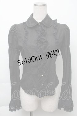 画像1: Mary Magdalene / ピンタックフリルブラウス  黒 S-25-11-23-020-CL-BL-HR-ZS