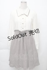 axes femme / ドッキングチェック柄ワンピース  オフ×ブラウン S-25-11-23-026-AX-OP-HR-ZS