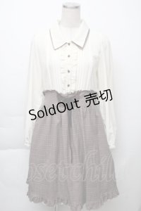 axes femme / ドッキングチェック柄ワンピース  オフ×ブラウン S-25-11-23-026-AX-OP-HR-ZS