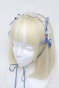 画像1: ALICE and the PIRATES / マリーのちびリボンヘッドドレス  サックスｘ白 S-25-11-23-004-PA-AC-AS-ZS