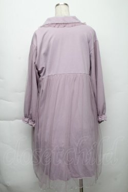 画像2: axes femme POETIQUE / チュール切り替えロングカーディガン  ラベンダー S-25-11-23-033-AX-TO-HR-ZS