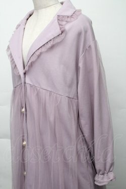 画像3: axes femme POETIQUE / チュール切り替えロングカーディガン  ラベンダー S-25-11-23-033-AX-TO-HR-ZS