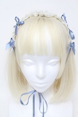 画像2: ALICE and the PIRATES / マリーのちびリボンヘッドドレス  サックスｘ白 S-25-11-23-004-PA-AC-AS-ZS