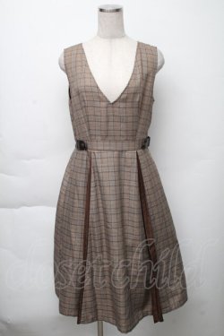 画像1: axes femme / サイドプリーツジャンスカ M ブラウン S-25-11-23-036-AX-OP-HR-ZS