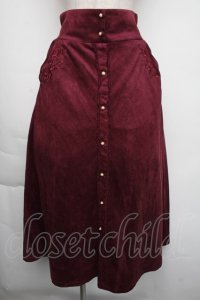 axes femme / スエード調ロングスカート  ワイン S-25-11-24-054-AX-SK-HR-ZS