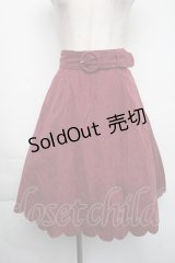 Fi.n.t / 裾スカラップフレアースカート  ワイン S-25-11-24-055-CA-SK-HR-ZS