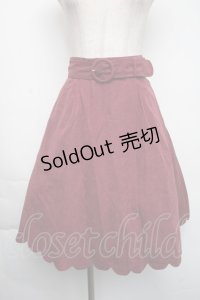 Fi.n.t / 裾スカラップフレアースカート  ワイン S-25-11-24-055-CA-SK-HR-ZS