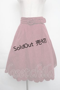 画像1: Fi.n.t / 裾スカラップフレアースカート  ワイン S-25-11-24-055-CA-SK-HR-ZS