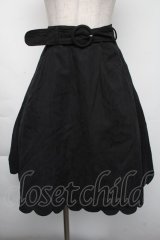 Fi.n.t / 裾スカラップフレアースカート  黒 S-25-11-24-061-CA-SK-HR-ZS