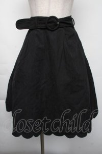 Fi.n.t / 裾スカラップフレアースカート  黒 S-25-11-24-061-CA-SK-HR-ZS