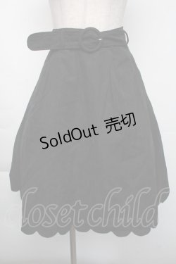 画像1: Fi.n.t / 裾スカラップフレアースカート  黒 S-25-11-24-061-CA-SK-HR-ZS