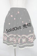 Shirley Temple / 雪の結晶&ブーケスカート  黒 S-25-11-24-062-ET-SK-HR-ZS