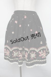 Shirley Temple / 雪の結晶&ブーケスカート  黒 S-25-11-24-062-ET-SK-HR-ZS