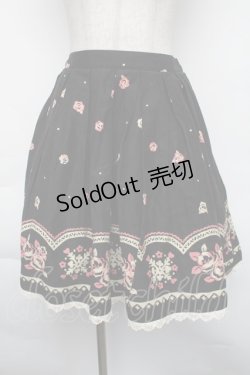 画像1: Shirley Temple / 雪の結晶&ブーケスカート  黒 S-25-11-24-062-ET-SK-HR-ZS