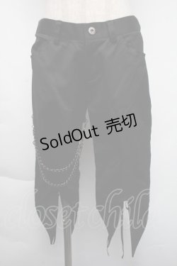画像1: BPN / チェーン付き裾編み上げデザインパンツ M ブラック S-25-11-24-063-GO-PA-HR-ZS
