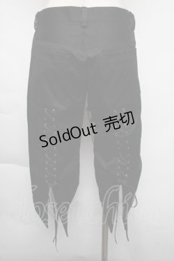 画像2: BPN / チェーン付き裾編み上げデザインパンツ M ブラック S-25-11-24-063-GO-PA-HR-ZS