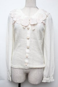 LIZ LISA / シフォン切替ブラウス風トップス  オフ S-25-11-24-008-LO-BL-HR-ZS