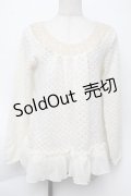axes femme / 裾シフォン鍵編みニット M オフ S-25-11-24-009-AX-TO-HR-ZS