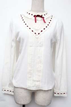 画像1: LIZ LISA / 切替リブトップス  白ｘ赤 S-25-11-24-013-LO-TO-AS-ZS