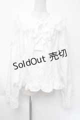 Lovely MAXICIMAM / ラブリーローズスカイライトミニョンシャンブルブラウス(大きいサイズ)  白 S-25-11-24-019-PU-BL-HR-ZS