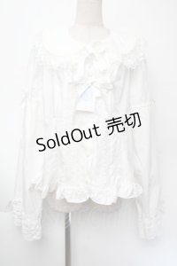 Lovely MAXICIMAM / ラブリーローズスカイライトミニョンシャンブルブラウス(大きいサイズ)  白 S-25-11-24-019-PU-BL-HR-ZS